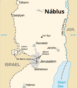 Nablus na Cisjordânia - Palestina