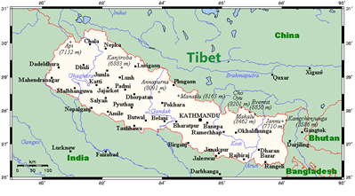 Mapa Nepal