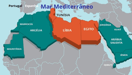 North Africa and end of the Mediterranean Sea