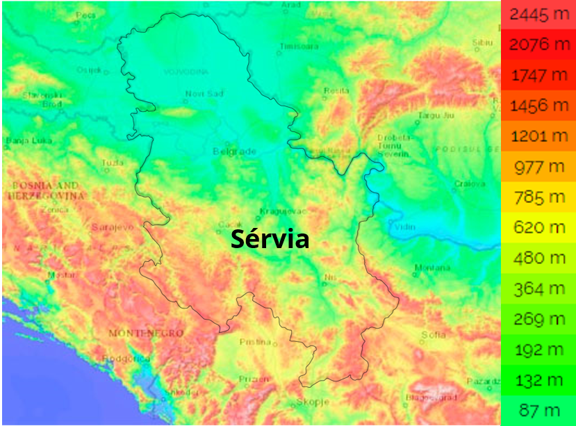 Serbia altitudes