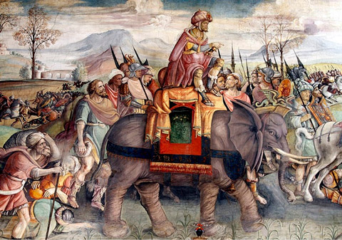 Hannibal and his famous elephant army that crossed the Alps